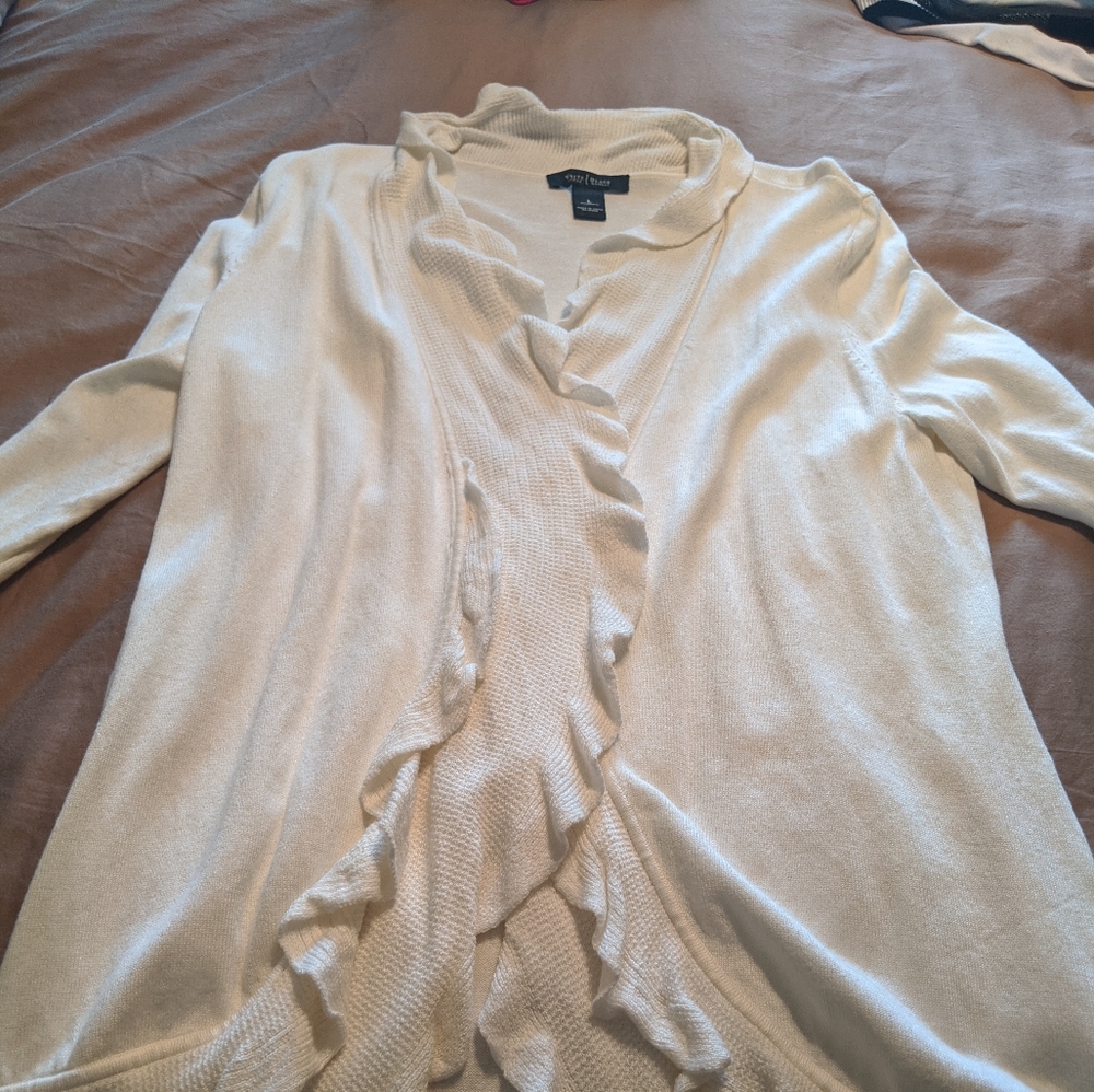 White House Black Market White Sweater